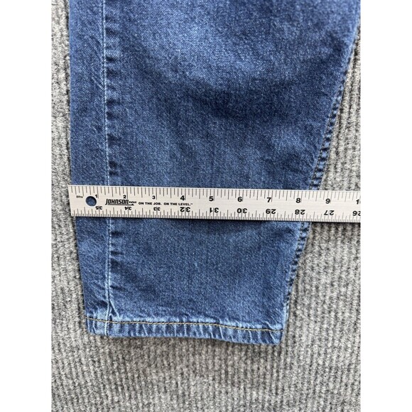 Levis 505 Regular Straight Leg Jeans Mens 36x32 Blue Denim Stretch Medium Wash - Picture 10 of 11